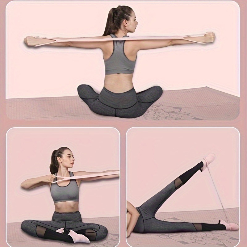 1pcs High-Elastic Resistance Bands for Fitness & Elastic Yoga Resistance Band for Back Stretch - Exercise - Multifunctional Figure 8 Chest Expander with Non-Slip Massage Handles for Home & Gym Workouts