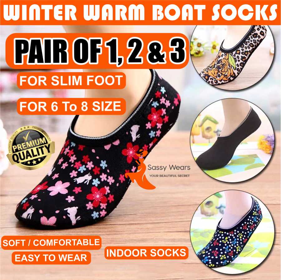 Winter Warm Autumn Boat Socks For Women Low Cut Floor Sock(RANDOM COLOUR & DESIGN)