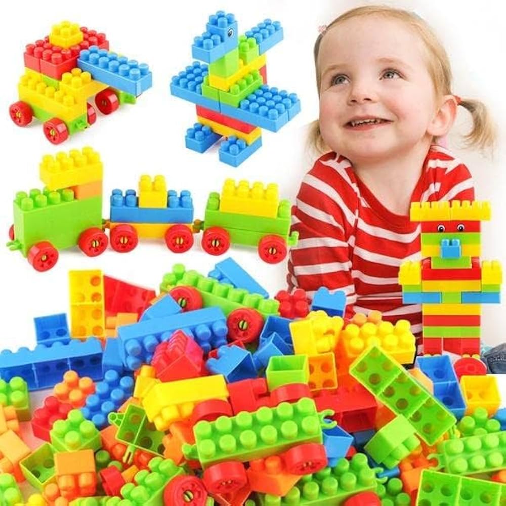 500 Pcs Set - Interlocking Linking Stick Building Blocks Toy Set Creative Educational Construction Puzzle for Kids Boys Girls Smart Assembling Toys Learning Problem Solving Brick Buildings Block Children Play Fun Game Alphabetical Word Number ABC Alphabet
