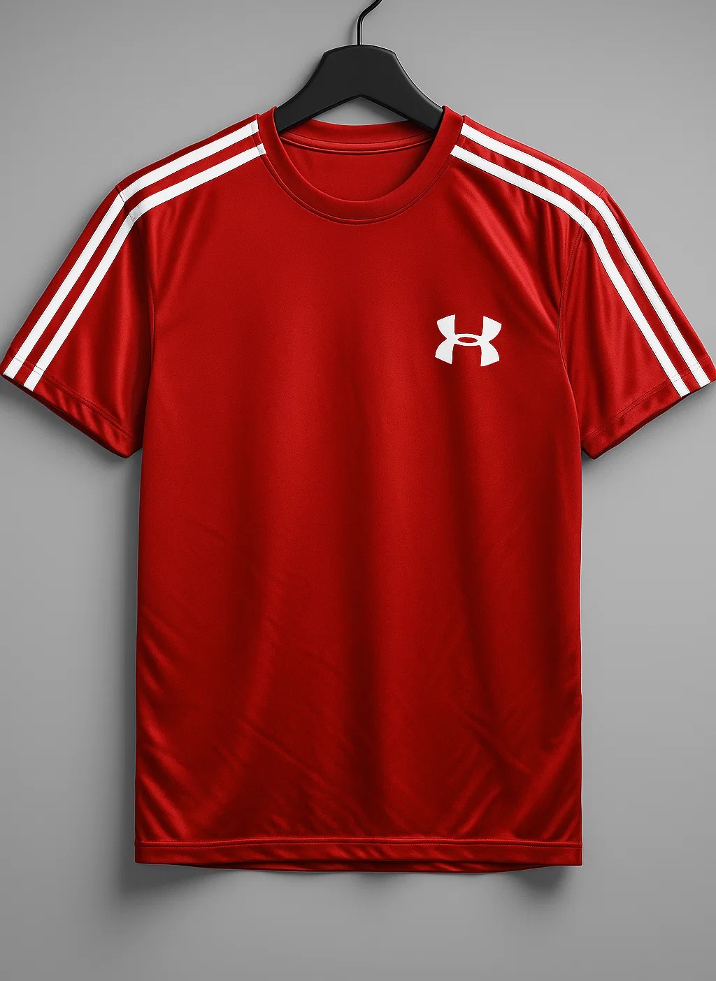 SD - Bold Logo, Red Shoulder Stripes T-Shirt