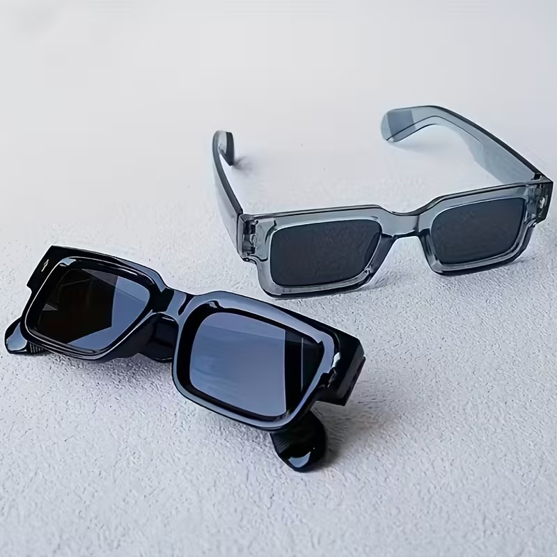 Men's Square Casual Fashion Glasses, Vintage Thick Frame Party Style