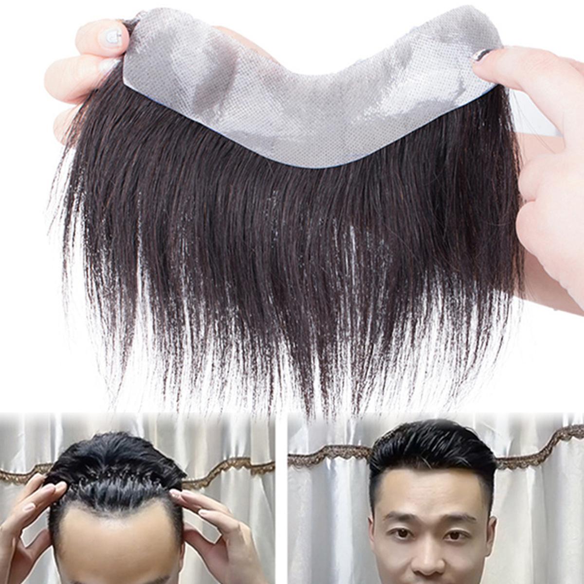 Hair Toupee for Men Bangs Hair Wig Piece Trimmable Adhesive Hairpiece Natural Hairline Replacement System for Women Daraz.pk