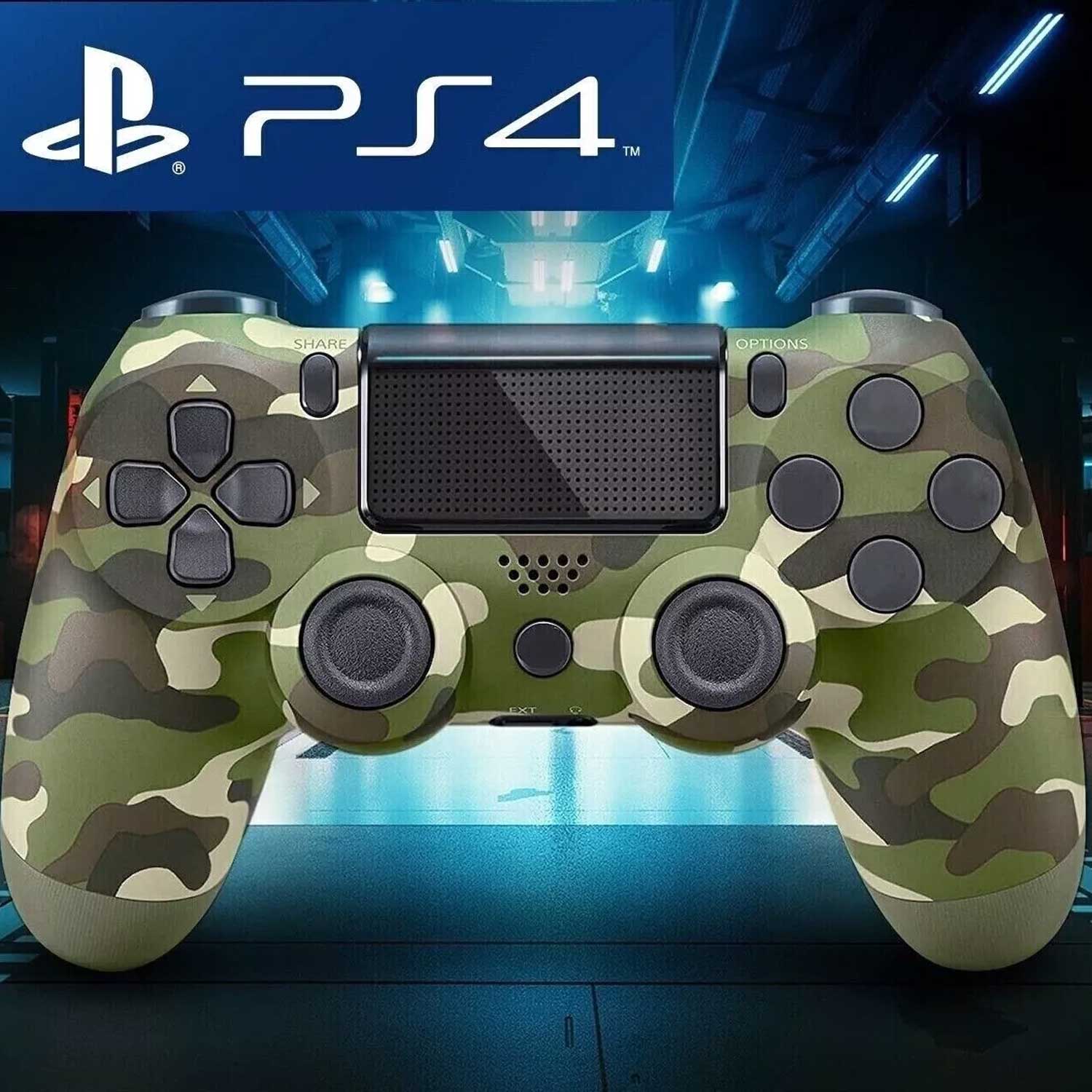 PS4 DualShock 4 Wireless Game Controller – Jet Black & Camouflage Green Bluetooth Gaming Controller for PlayStation 4, PS4 Slim & PS4 Pro