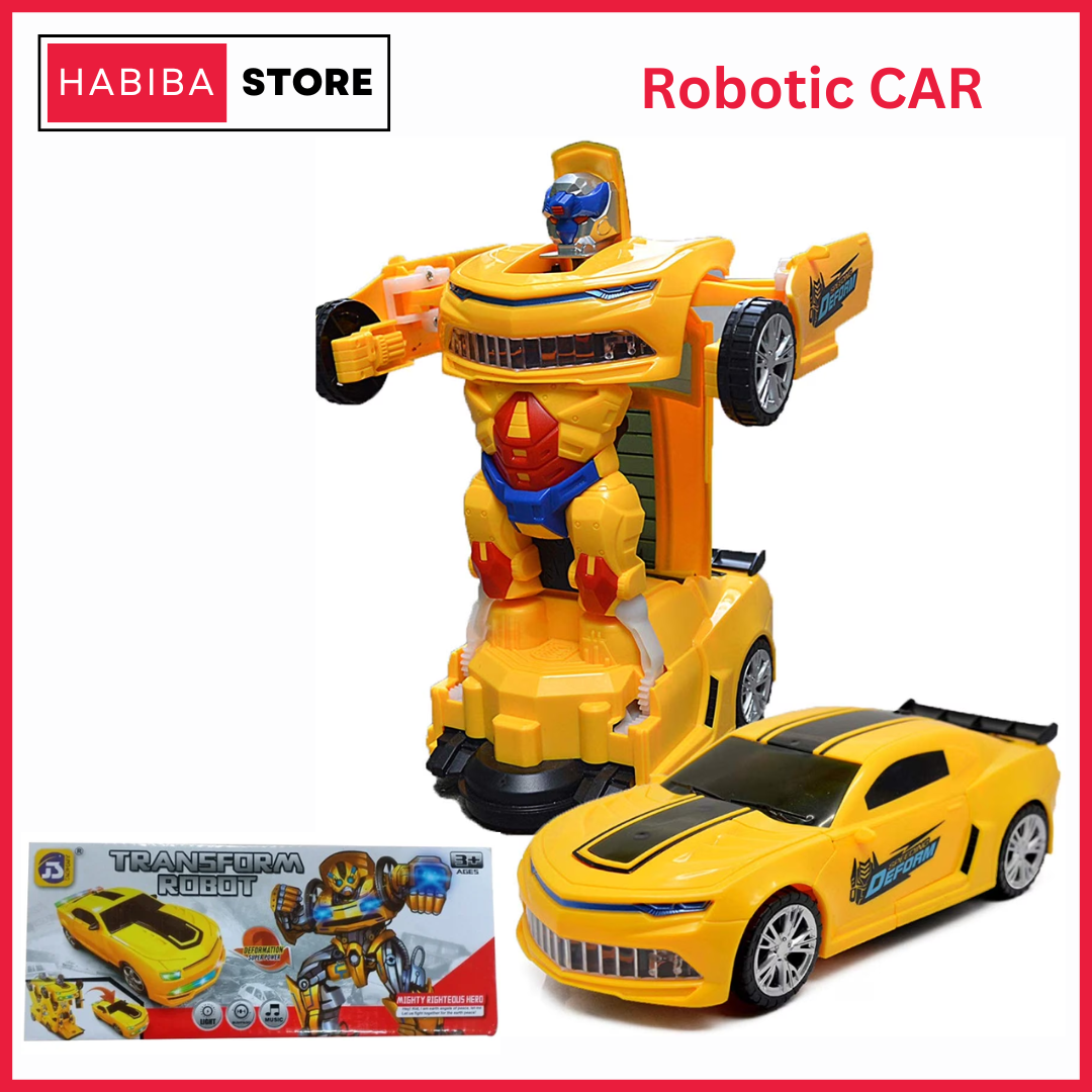 2 in 1 Robot to Car Convertible Vehicle with Lights & Music Robot Car | Deformation Transforming Robotic Car Toy for Kids Transformer Sports Car