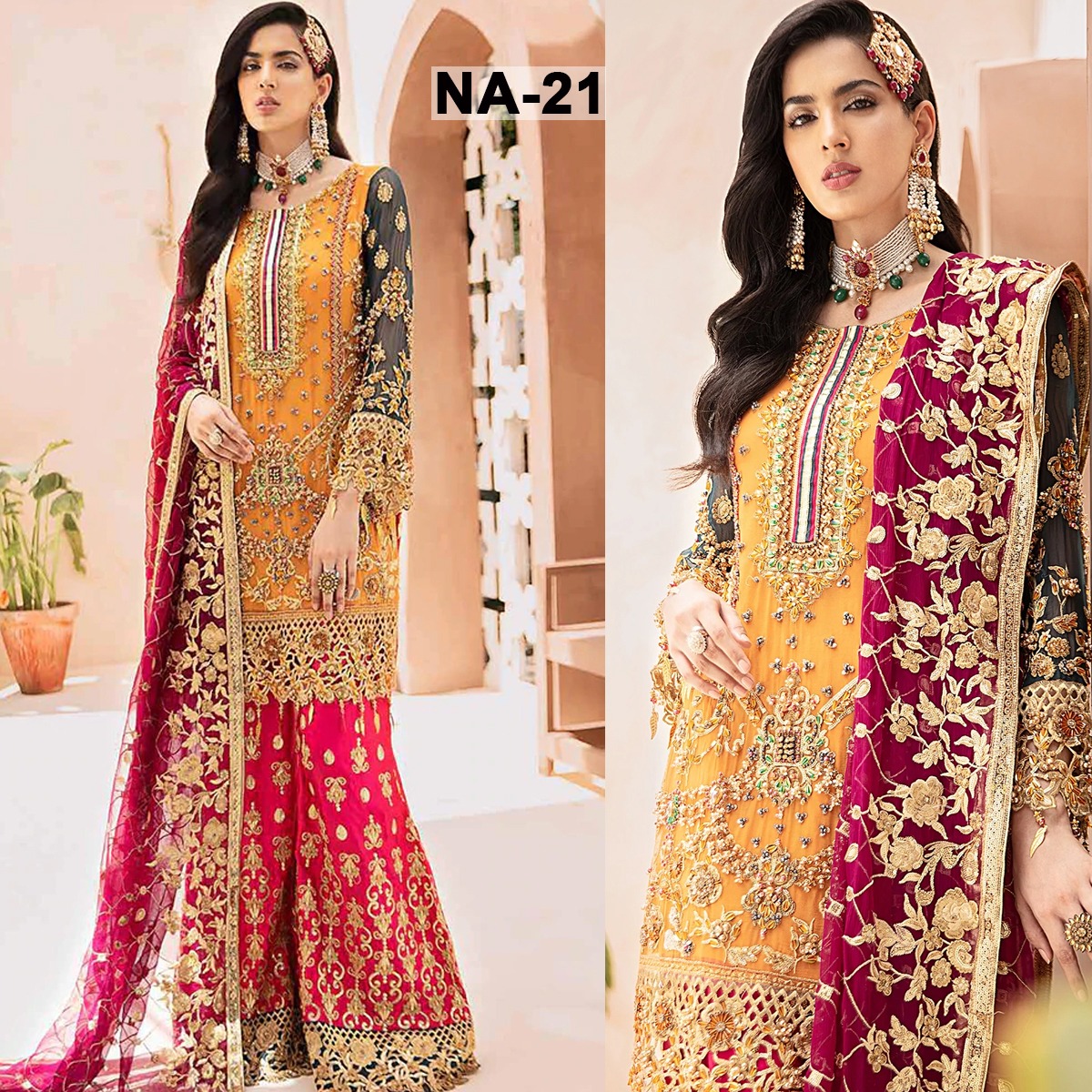 Gulnaar Chiffon 3 Piece