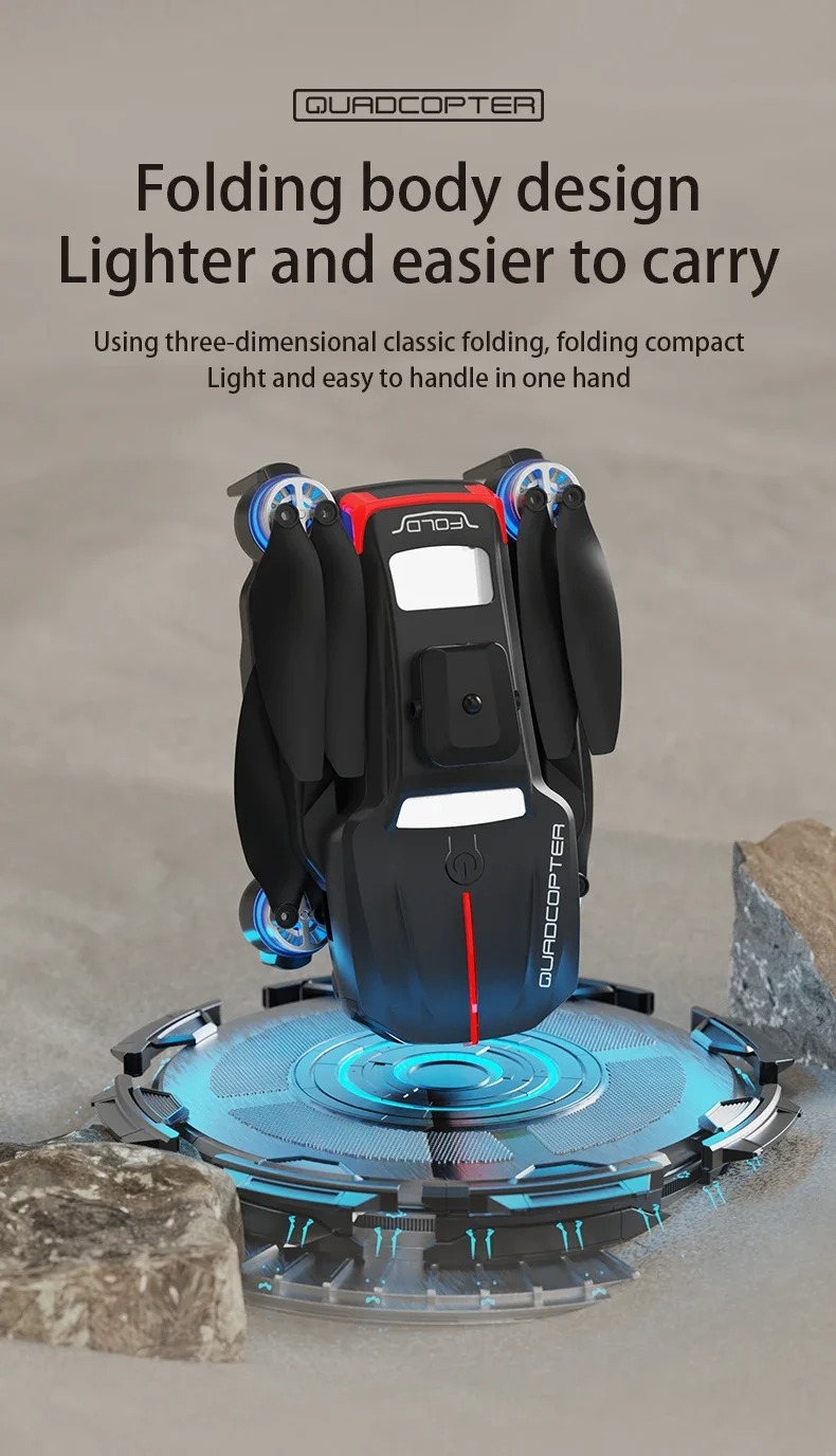 J6 Pro Drone Brushless Motors HD Camera RC Quadcopter with Wi-Fi FPV, Headless Mode, One-Key Takeoff/Landing, Altitude Hold, Obstacle Avoidance & Remote Control – Beginner Camera Drone