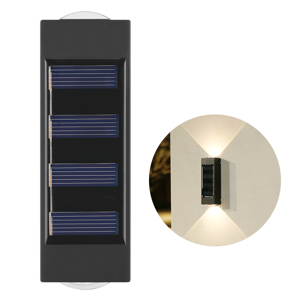 2 LED Solar Wall Lamp Outdoor Waterproof Up And Down Luminous Lighting