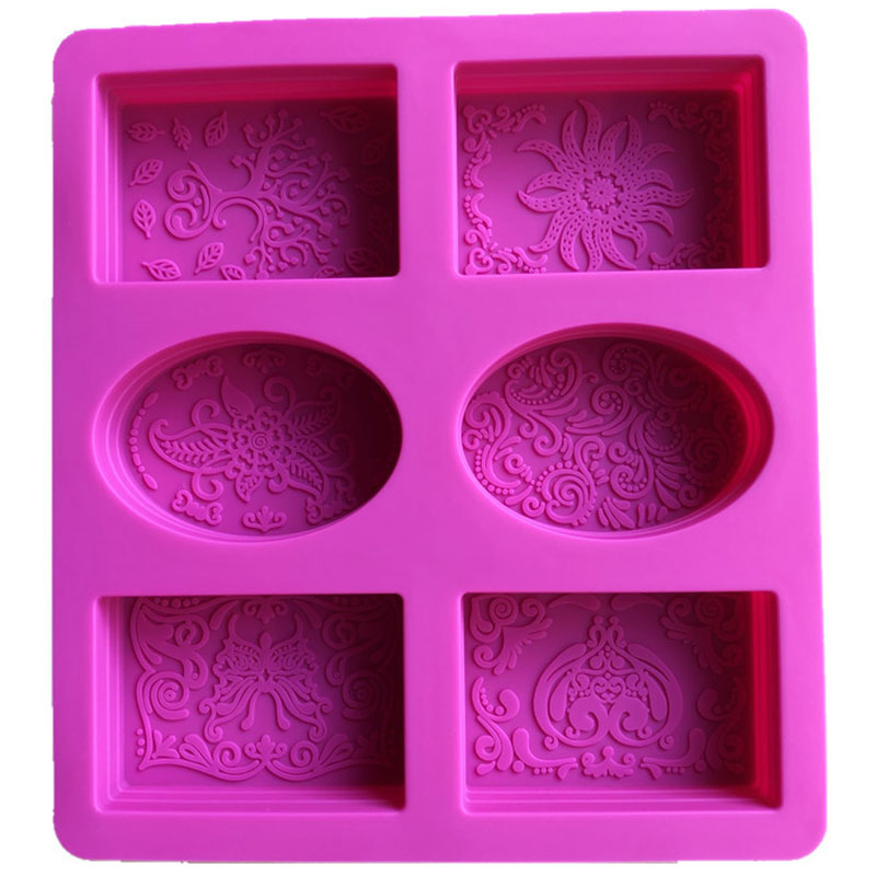 Silicone Soap Mold for Soap Making 3D 6 Forms Oval Rectangle Soap Mould