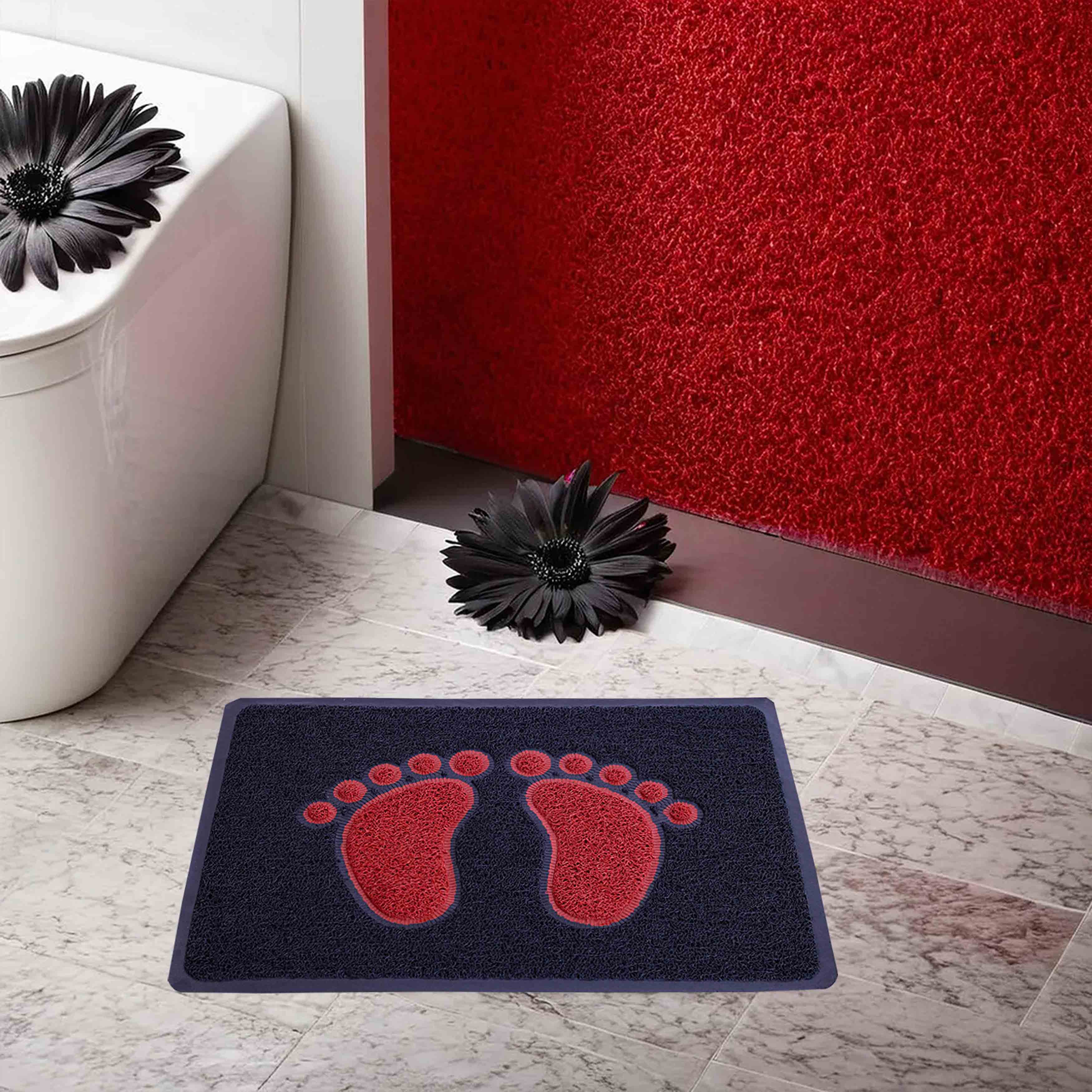 PVC Coil Doormat Foot Design Non Slip Washable Mat