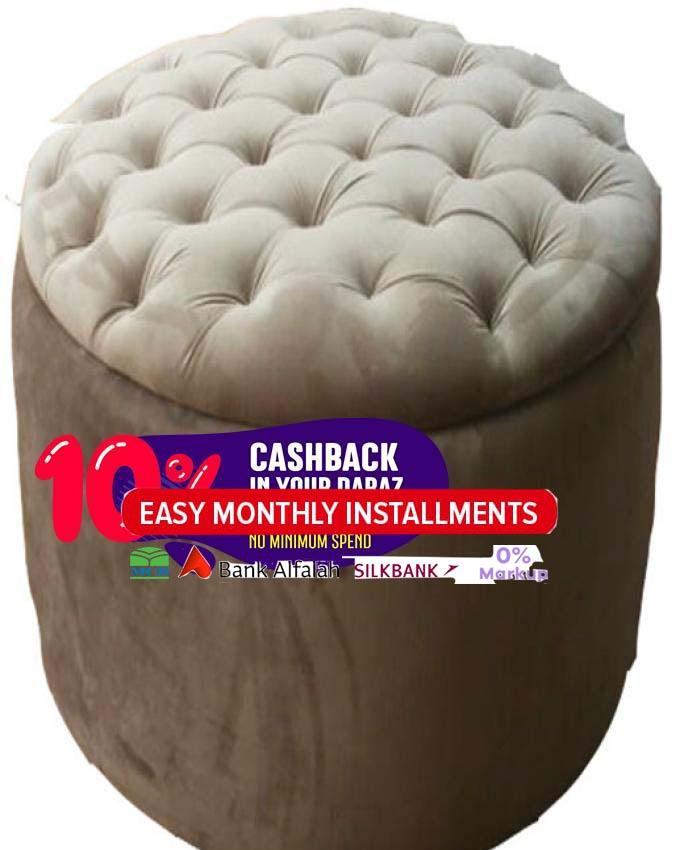 Tufted Round Ottoman Bench Beige With Pull Up Shoe Storage Buy Online At Best Prices In Pakistan Daraz Pk