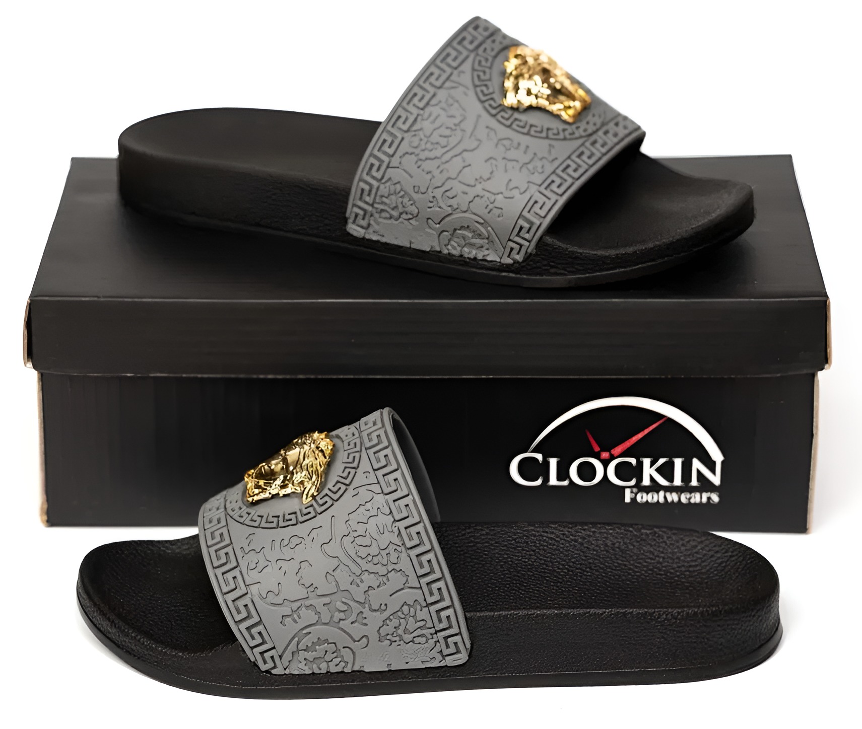 ONLINE GIFTS , Non-Slip PU Rubber Comfort men Premium Quality Slippers for boys with Golden Logo - Stylish Slipper For men