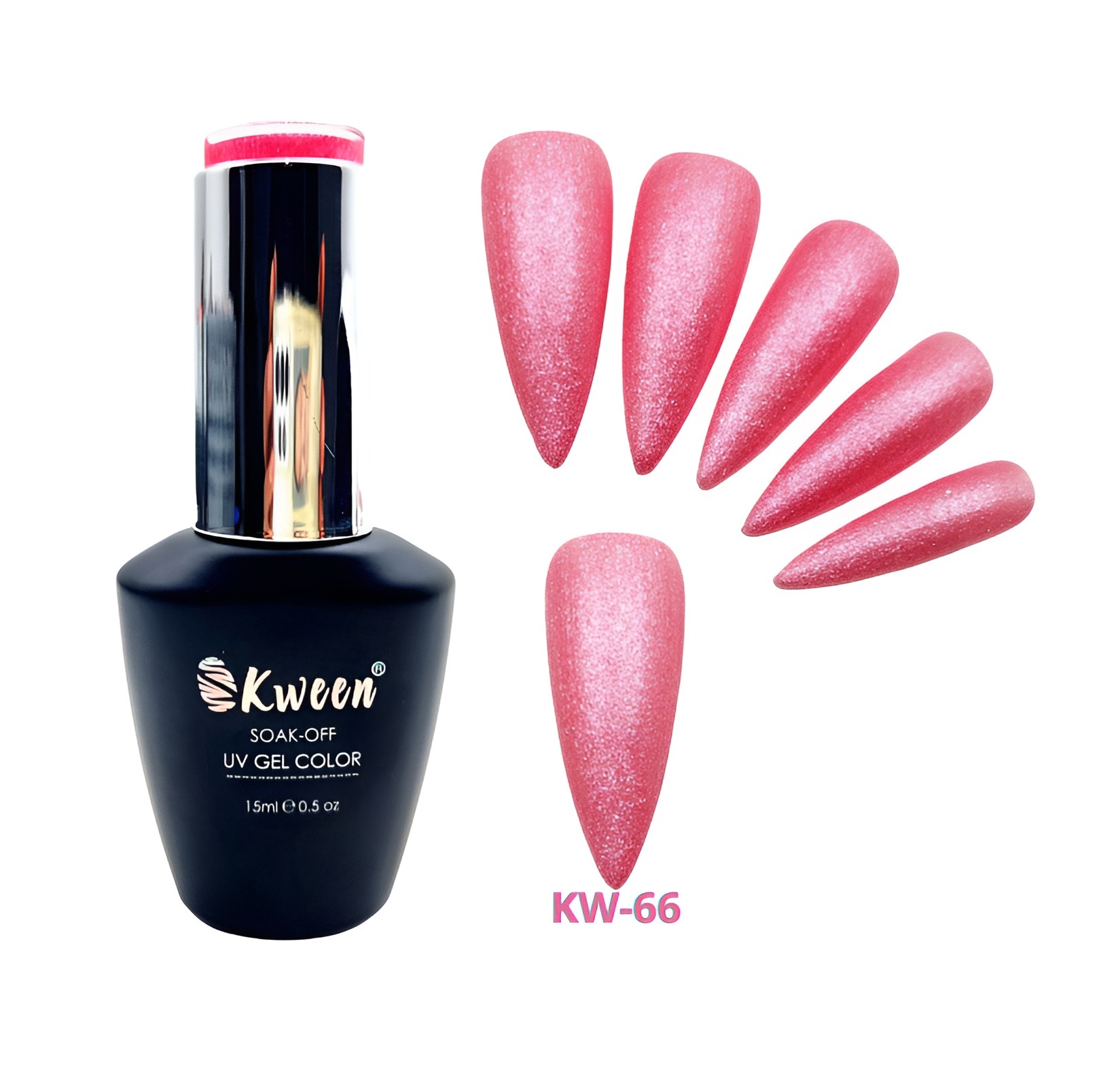 KWEEN Silver Glitter Rose Pink Nail Gel Polish UV LED Varnish Glossy Effect Nail Art Gel Color For Manicure