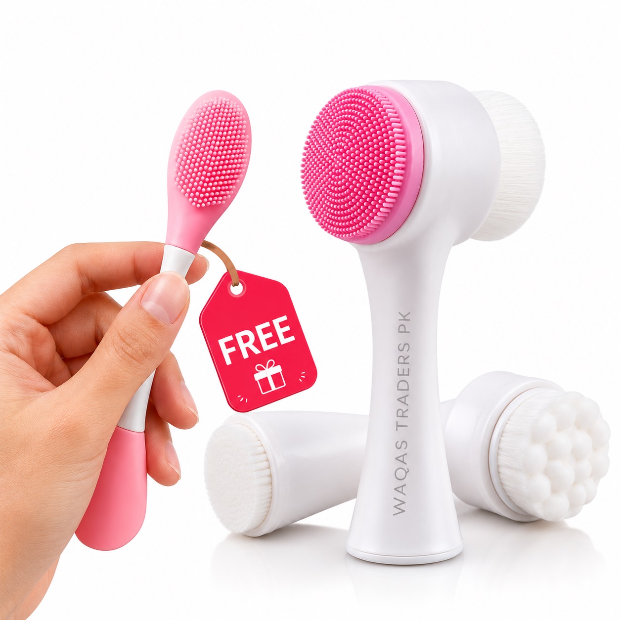 Silicone Facial Cleanser Double-Sided Deep Cleaning Pore Cleaner Massage Skin Care Cleanser Blackhead Removal  Manual Massage Facial Brush Soft Bristles