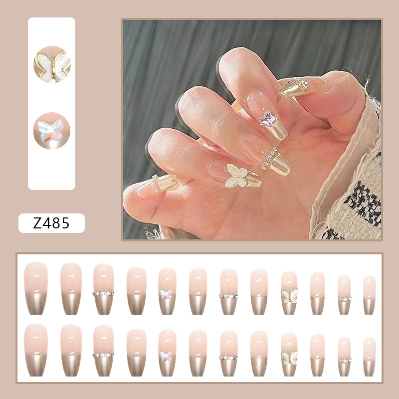 Menggh（WITH GLUE）Artificial Nails Long Ballerina False nails With