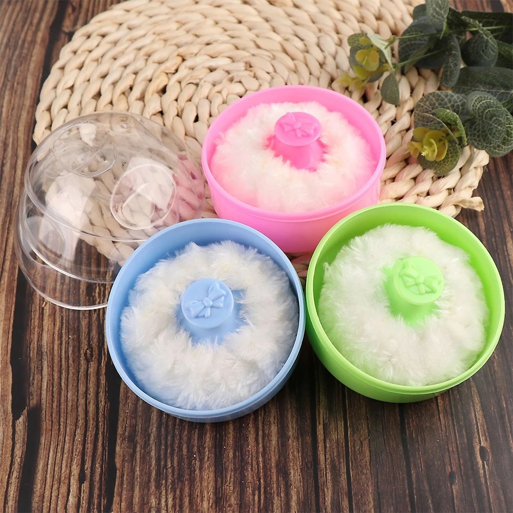 Pack of 1 Baby Powderr Puff with Container Case Talcum Sponge Baby