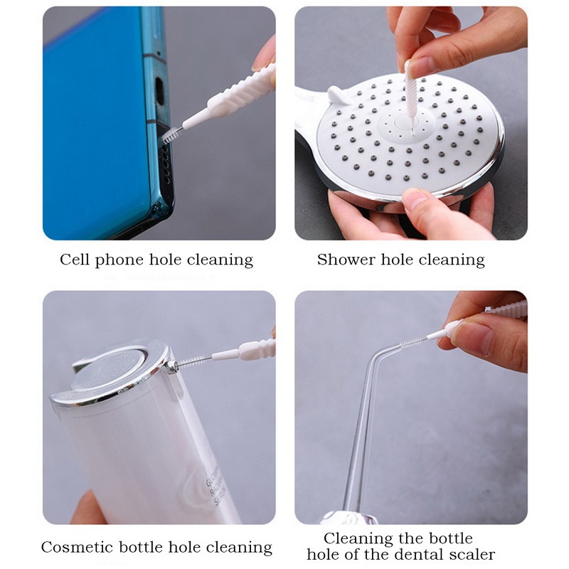 Austok 10pcs Shower Head Cleaning Brush Nylon Small Hole Cleaner Reusable Anti-Clogging Brush Cleaner Tool for Shower Nozzle Holes Mobile Phone Holes
