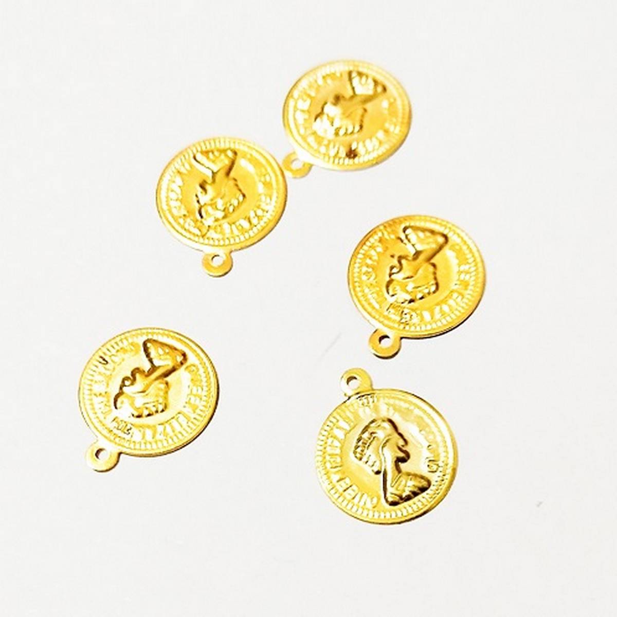 5 Pieces/Set Golden coin Charms Jewelry Making DIY Hand Made Jewelry findings