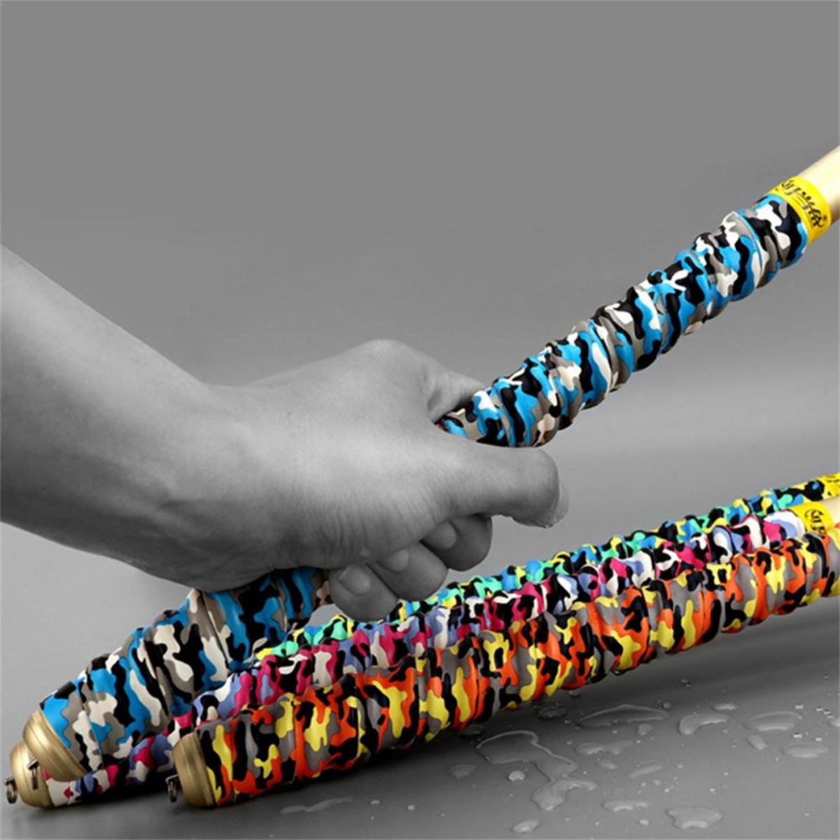 11/2m Sweat-absorbent Belt Camouflage Color Anti-slip Tape Fishing Rod Wrap  Racket Handle Grips Fishing Rod Grip Accessories