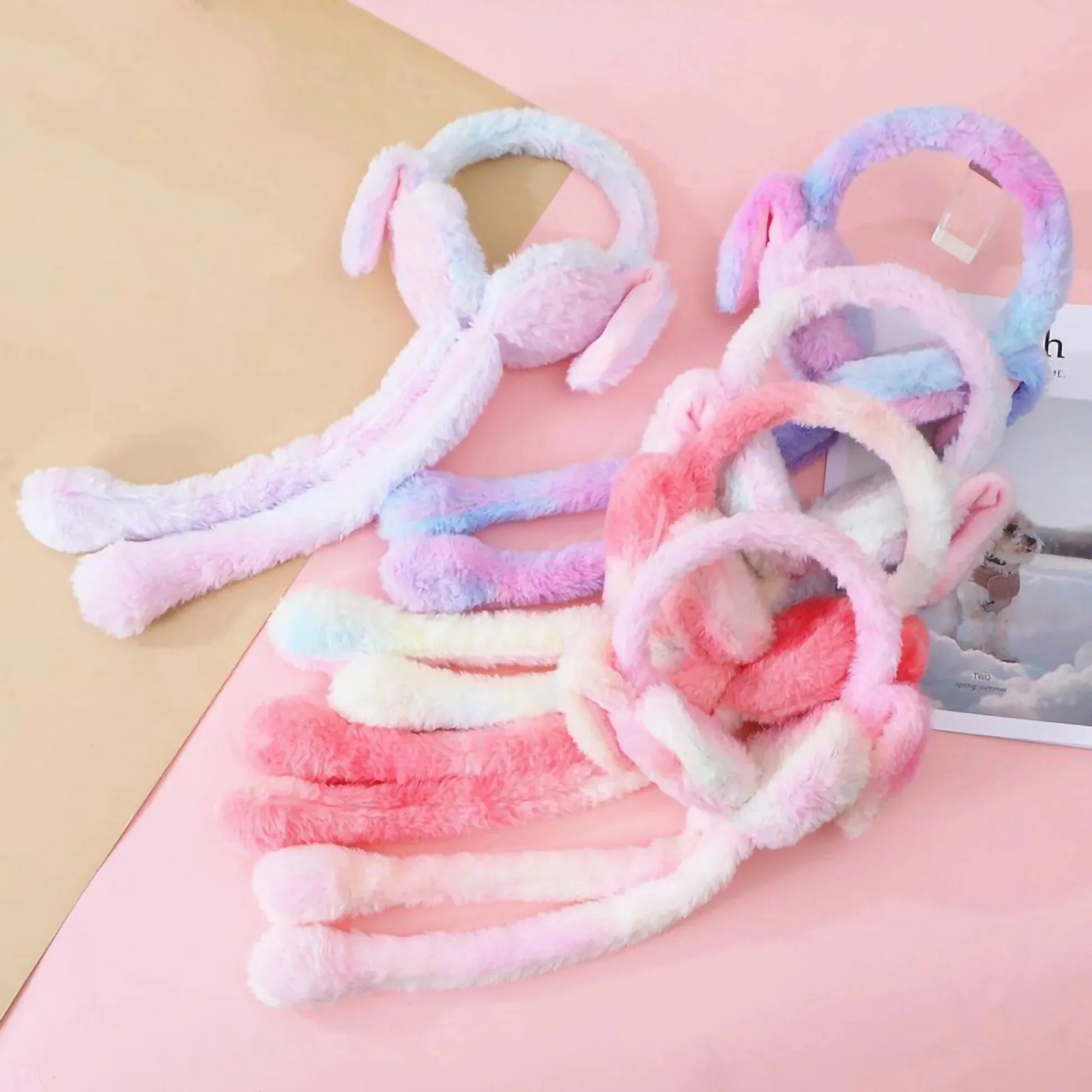 Kids Winter Earmuffs – Chu Chu Sounds Moving Bunny Ear Muffs for Winter – Soft Warm Plush Faux Fur Ear Warmers for Kids, Girls & Boys – Rabbit Ear Headband (Multicolor)