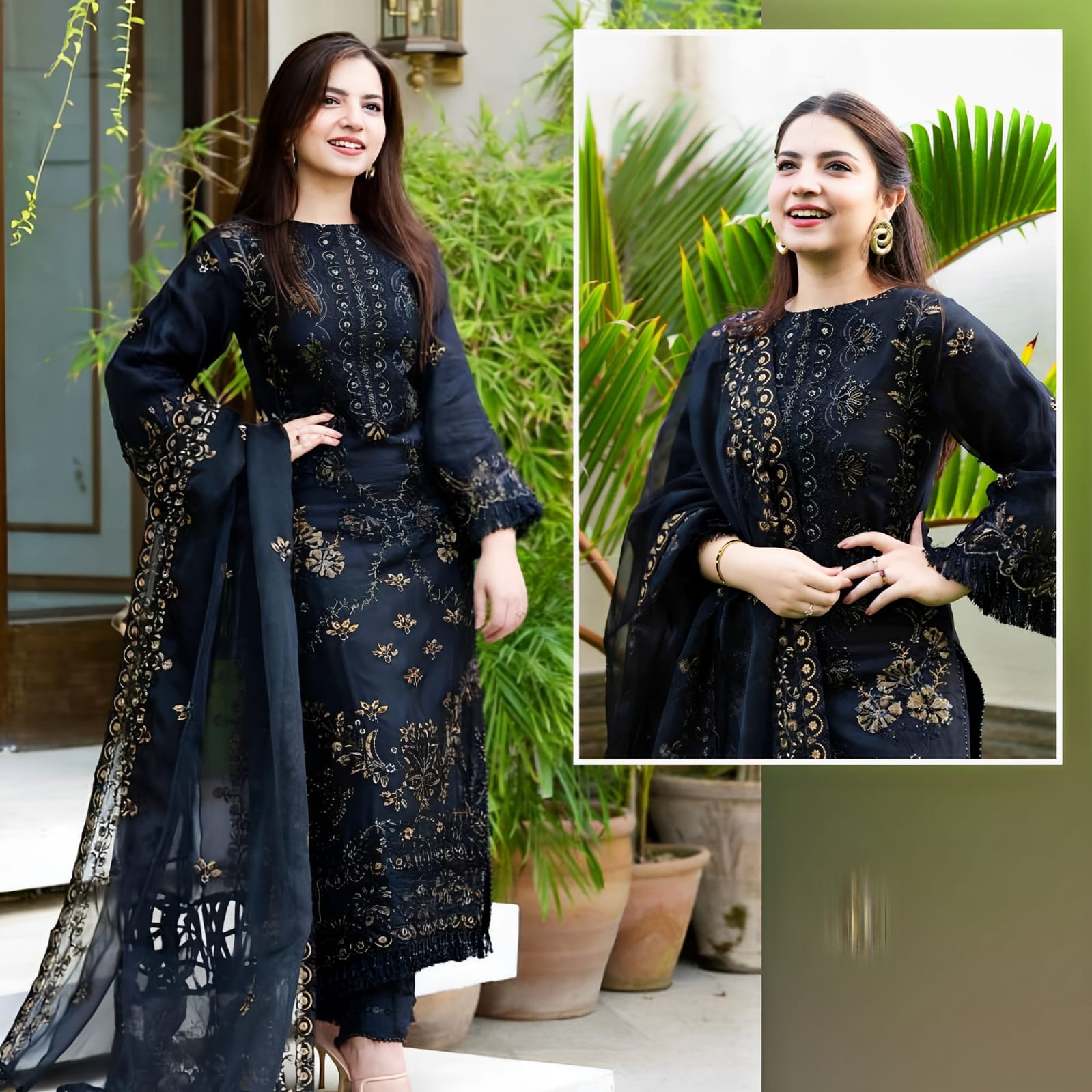Luxury Chiffon Collection Heavy Embroidered Multicolor SummerDress With Chiffon Embroidered Dupatta SM-20