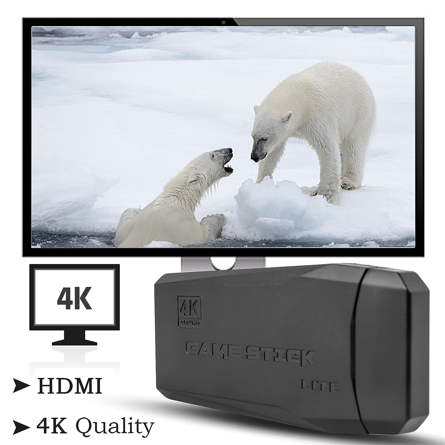 Brand New M8 HDMI Game Stick Lite Console  - 64GB - 2.4G Wireless Controllers - 20,000 Video Game Retro Box - Plug And Play