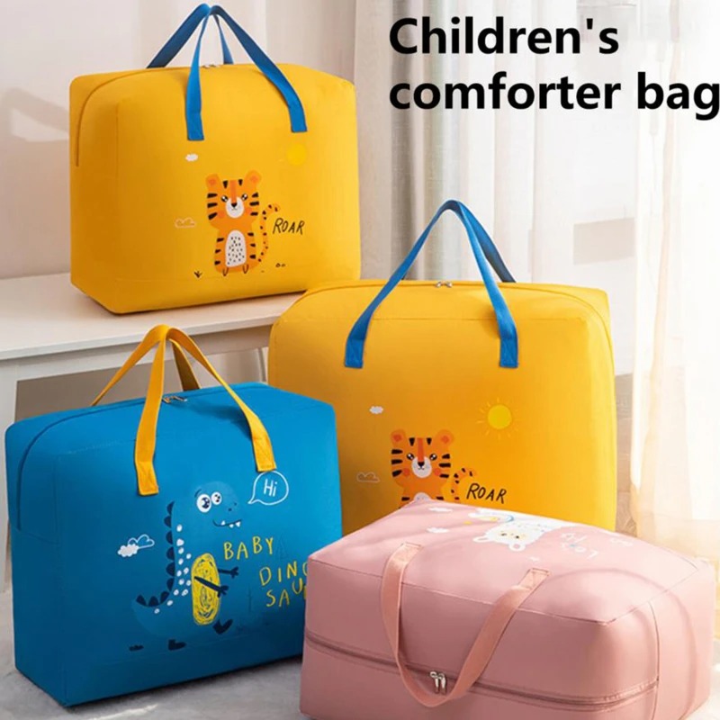 New Cute Home Children Loaded Luggage Women's Large Capacity Childbirth Bag Storage Bag Moving Packing Bag Portable Clothing toy Organizer Bag Diaper Free Baby Supplies Travel Bag