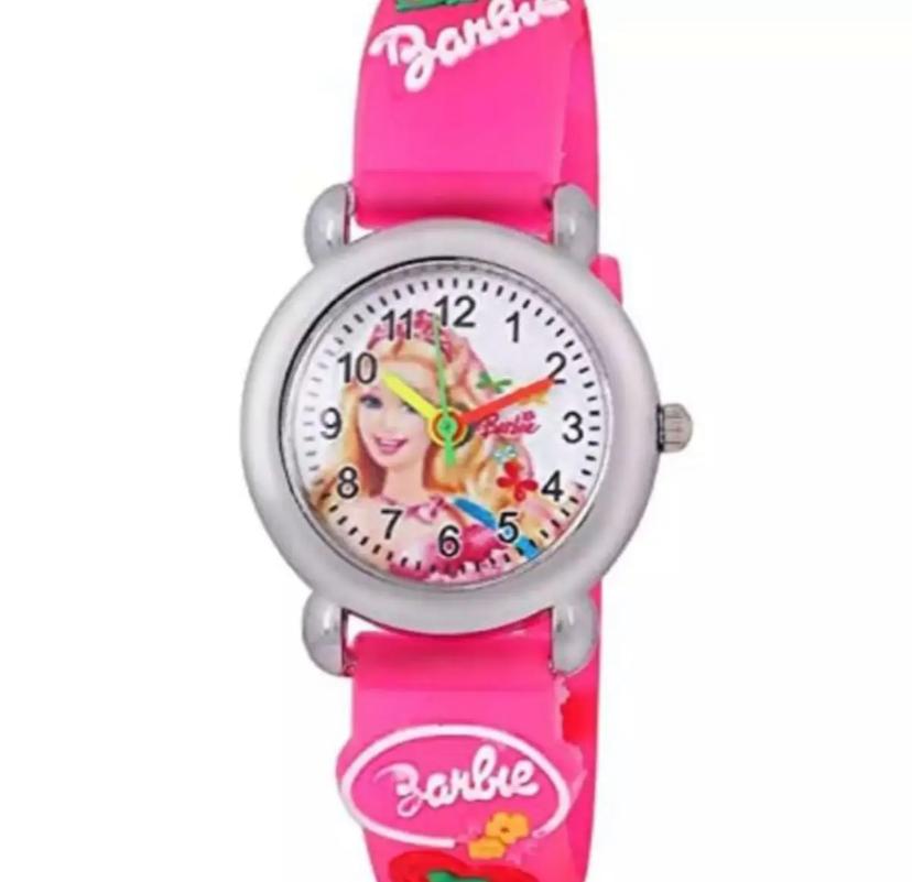 Girl Cartoon Style Watch Kid Analog Watch Wrist Watch Cartoon Watch For Kids Girl - Pink