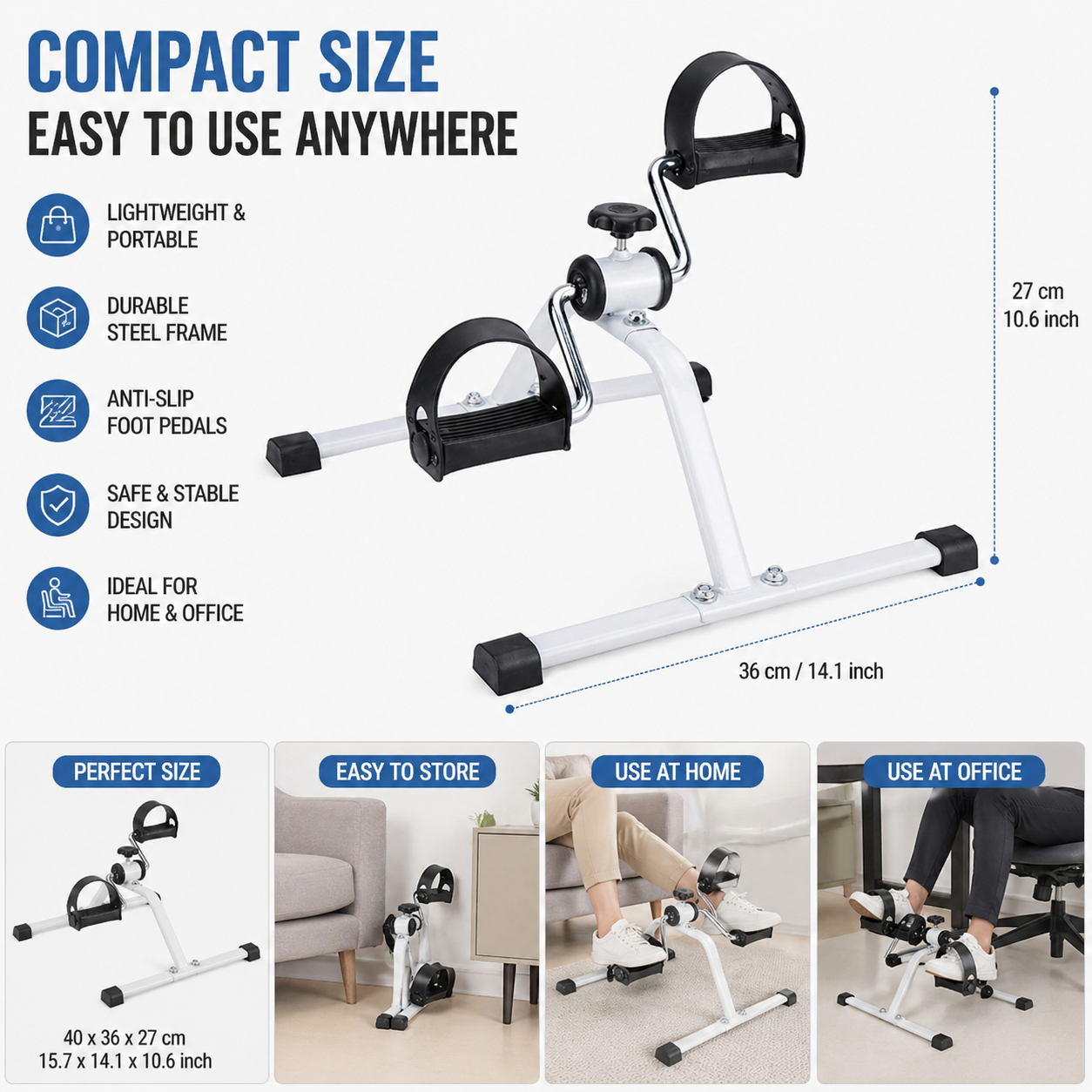 Sasta Bazaar - Exercise Cycle | Portable Pedal Exerciser | Digital Display Monitor & Without Digital Display Monitor | Arm & Leg Workout Machine | Compact Fitness Equipment for Home, Office & Physical Therapy | Adjustable Resistance | Low Impact Exercise