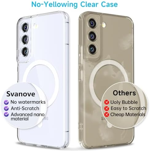 Samsung Galaxy S22 Clear Magnetic Back Cover – Slim Glossy Shockproof Protective Case