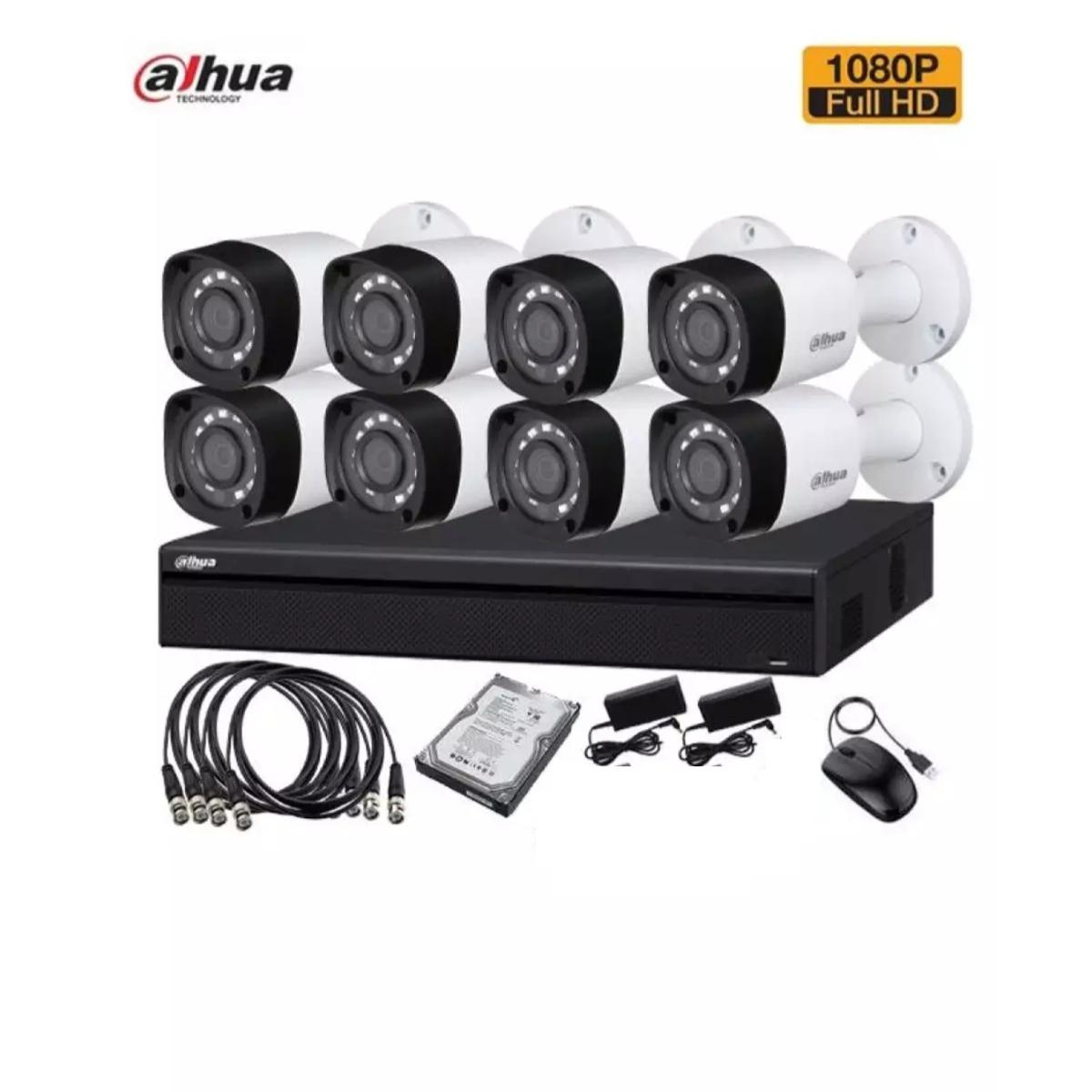 Original 8 Cameras Package- 2 Megapixels 1080p Full HD - CCTV camera price in Pakistan- (Dahua, HDCVI, DVR, XVR, CCTV Cameras, Security Cameras, Online View)-CCTV cameras set- CCTV cameras pakage