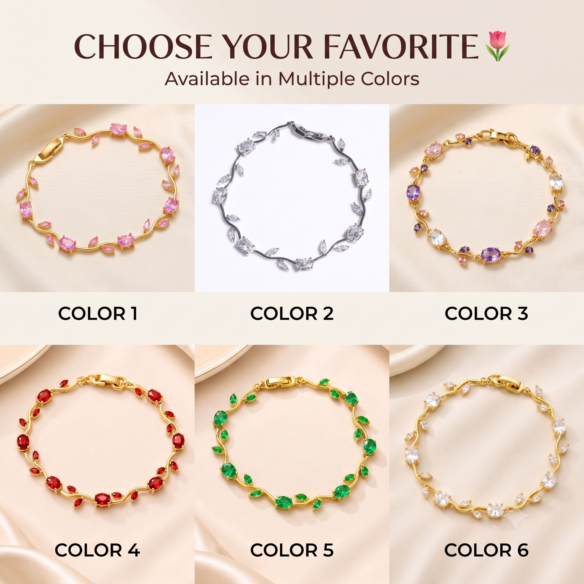 Tulip Bracelet for Girls & Women, Elegant Flower Charm Bracelet, Korean Style Jewelry, Tulip Hand Bracelet for Women, Fashion Floral Charm Jewelry Gift, Tulip Flower Bracelet, Premium Flower Bracelet for Girls