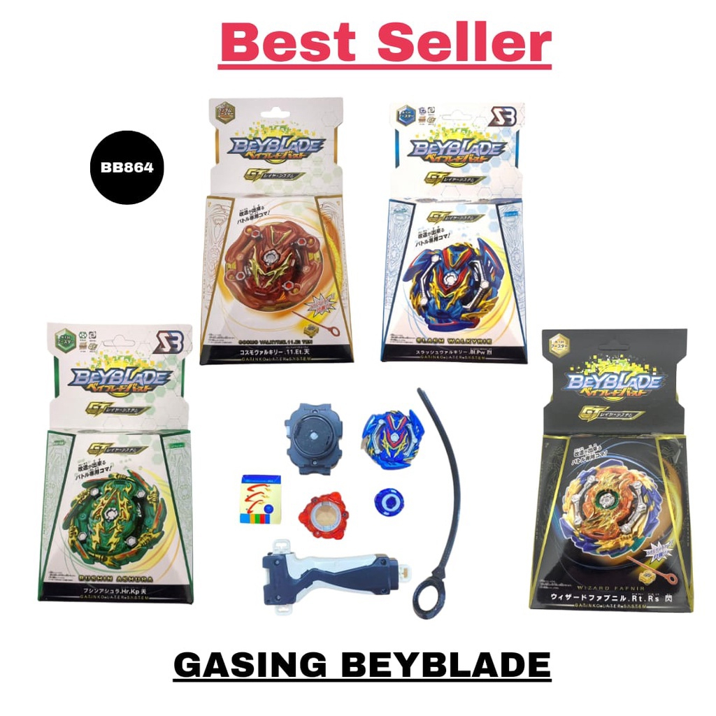 Golden Valkyrie Burst Beyblade with Metal Body & LR Launcher Pro Battle Set