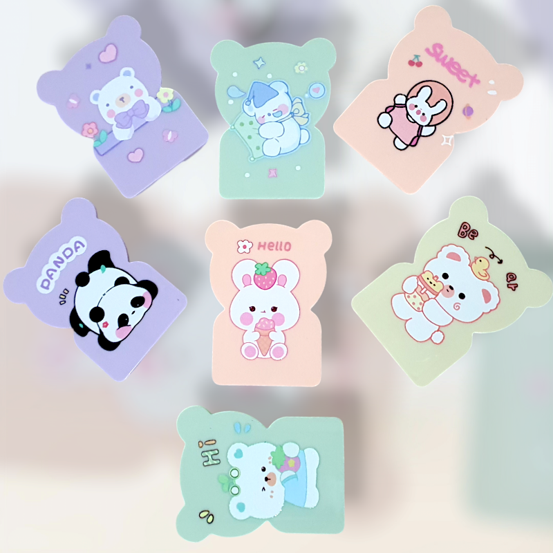 Imported Bear Shape Small Portable Pocket makeup mirror with pocket-sized comb printed with cute plastic cartoons for school girls office women - travel party small mirror hair comb - Perfect Birthday Gift