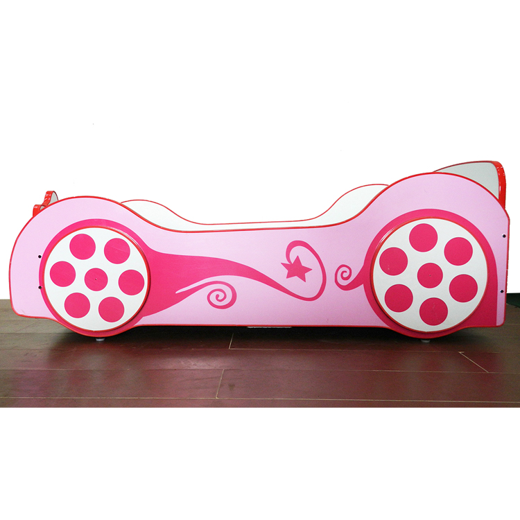 Furnishoo Baby Court Kitty Car Bed - Girls Car Bed - Pink kids Car Bed - Baby Court Size Bed