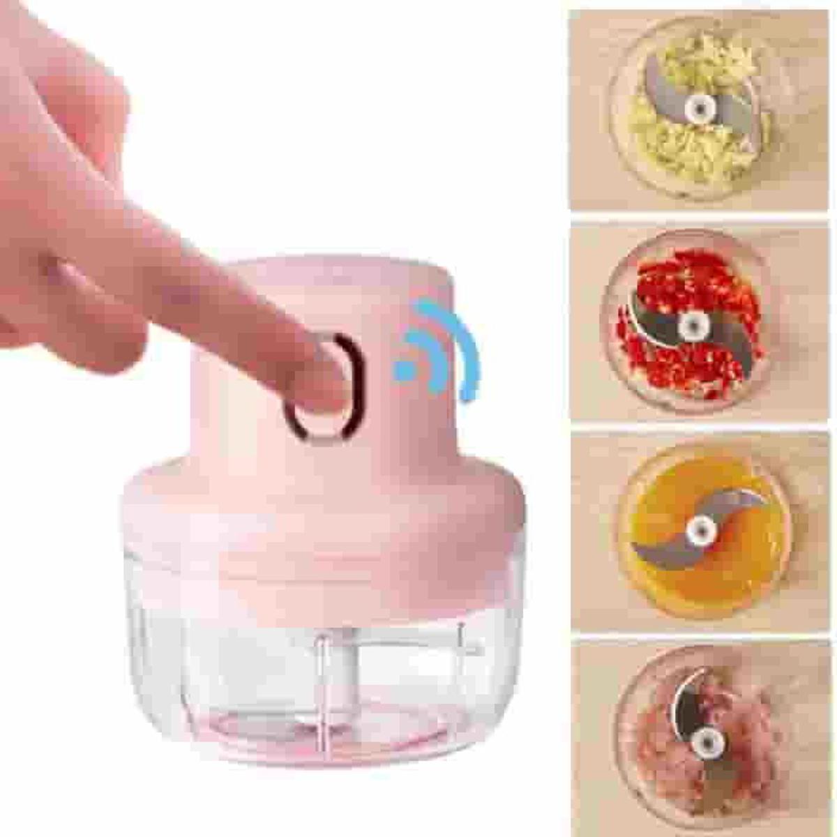 Fancy Electric Garlic Chopper, Portable Cordless Mini Food Processor,  Rechargeable Vegetable Chopper Blender for Nuts Chili Onion Minced Meat and  Spices Pink 