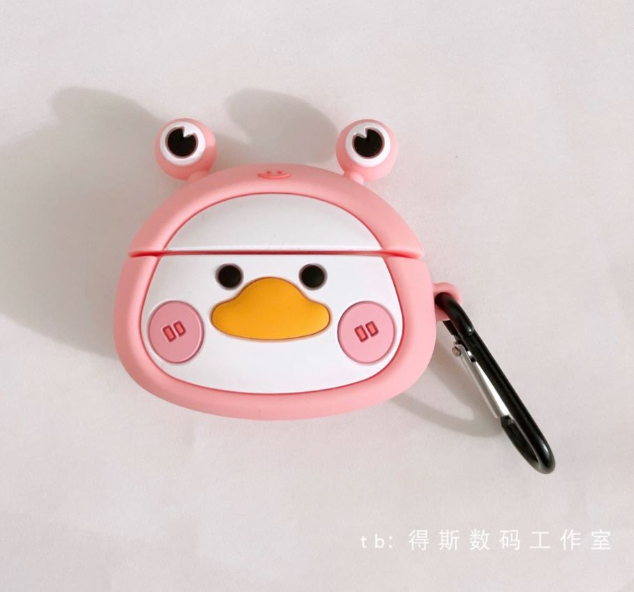 Cute Character 3D Silicone Protective Case Compatible for 𐤠irpods Pro 1 & 2 Case With Hook 𐤠irpods Protective Cover