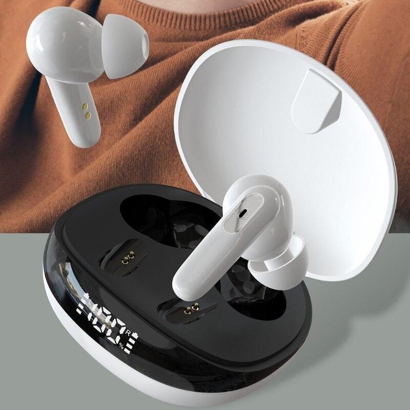 Airpod TWS 12 Black Mini Bluetooth Wireless Headset with Dual Bass, Pop-Up Feature & Charging Case for All Devices