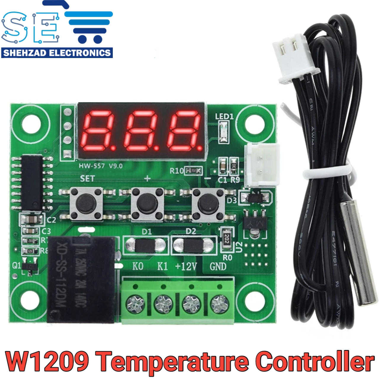 W1209 12V DC Digital Thermostat Temperature Controller Incubator Controller XH-W1209