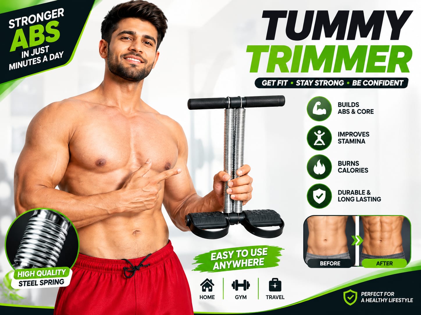Mishbeeka Tummy Trimmer Double Spring & Twister Plate Disc High Quality Weight Loss Machine For Home Gym