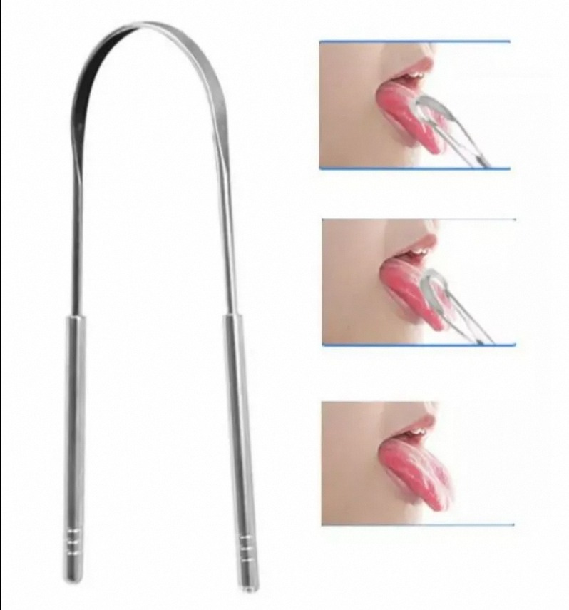 Tongue Cleaner Tongue Scraper Stainless Steel – Bacteria Inhibiting, Non-Synthetic Grip, Sterilizable for Fresh Breath Tongue cleaner, stainless steel tongue scraper, fresh breath tool, oral hygiene cleaner, bacteria removing tongue scraper, sterilizable