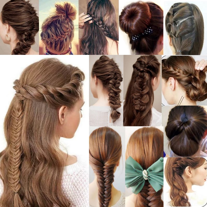 6PCs Braids Styling Tools Set - DIY Hair Accessories Kit with Zig-Zag Ponytail Makers for Women and Girls