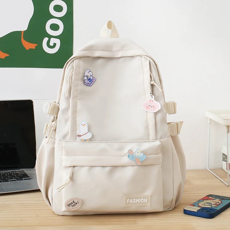 School Bag for Girls – All-Season Mesh Nylon Japanese Fashion Multi-Pocket Backpack for Teenagers & Students