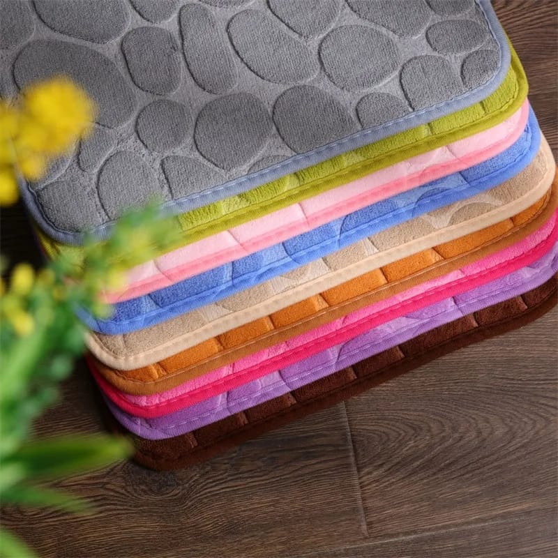 Memory Foam Bath Mat Cobblestone Bathroom Rugs Super Water Absorbent Bath Mats for Bathroom Machine Washable Bath Rugs 40X60CM