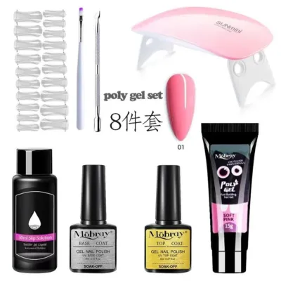 8pc Poly Gel Nail kit Polygel Nail Extension Kit