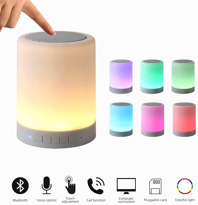 Portable Rechargeable Bluetooth Touch Dimming LED Light Speaker & Table
