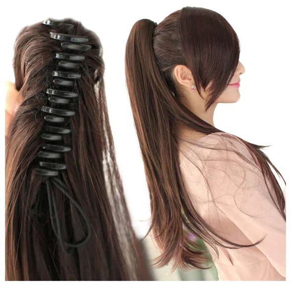 Straight Catcher Hair Extension for Girls, 28-Inch Synthetic Ponytail for Women, Long Lasting, Heat Resistant, Natural Look