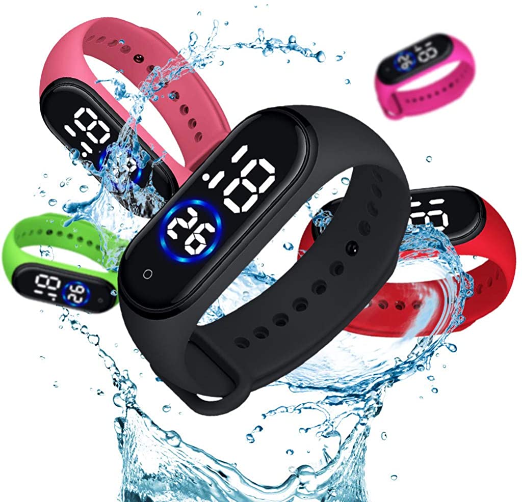 Pack of 2 Mi Touch LED Sports Bracelet Digital Wrist Band - Smart Watch for boys - Multicolor - Free Box