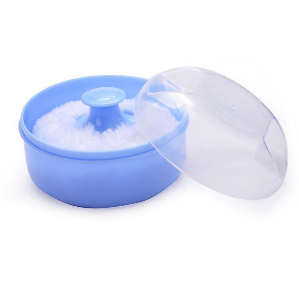 Pack Of 2 Baby Powder Puff - Portable Powder Puff Box Body Baby Face Talcum Sponge Infant Puff Box Container Case Also for Children or adult In Summer