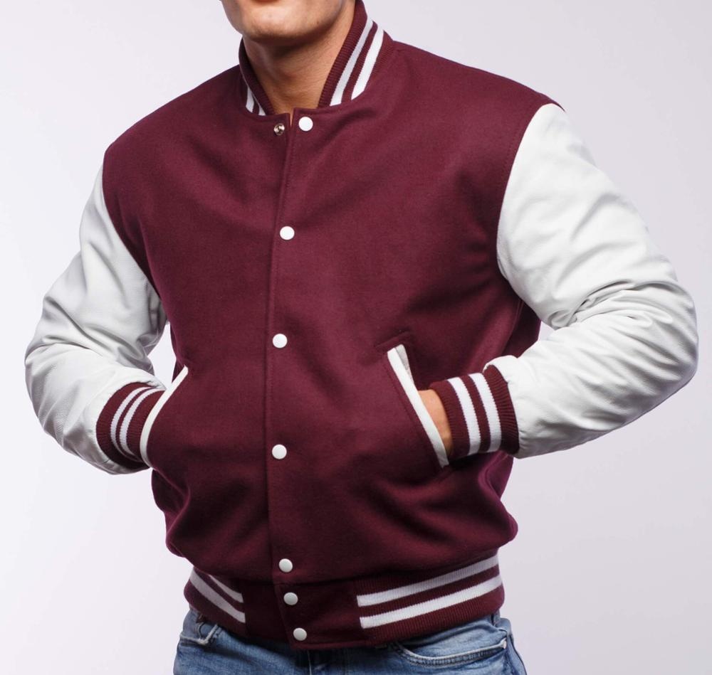 maroon varsity jacket