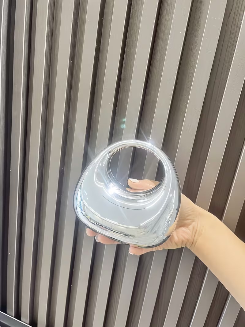mini acrylic clutch half moon dsign shoulder bag for girlsMini Crescent Dinner Bag, Textured Acrylic Shoulder Chain Crossbody Purse, Clutch Alternative, Evening Bag, Creative Design, Stylish Crossbody, Lightweight Purse, Detachable Strap, Chain Strap Bag,